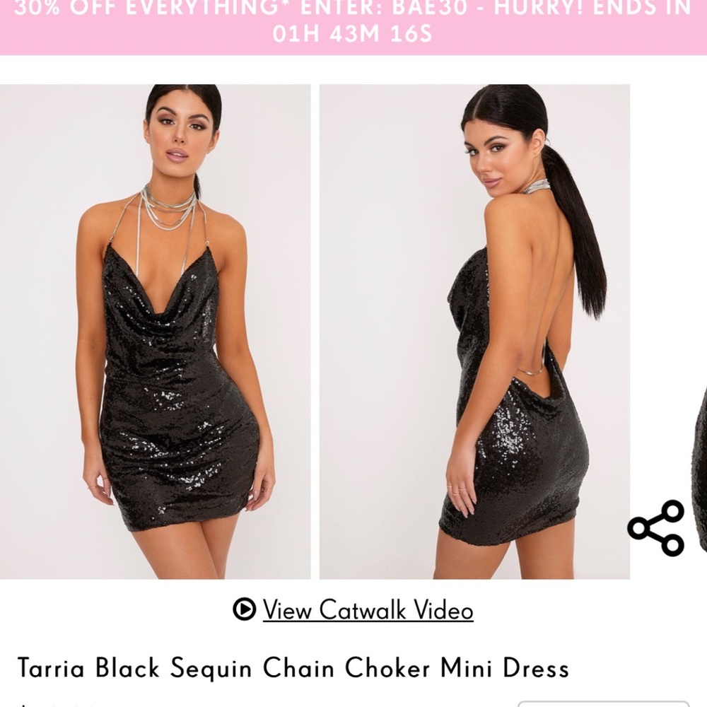 Pretty little thing sequin chain dress